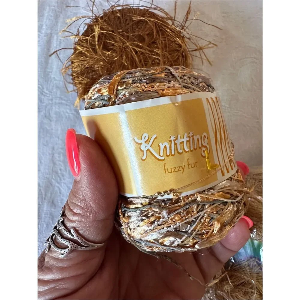 Yarn Bundle Gold Decorative Eyelash Party Yarn Multipack